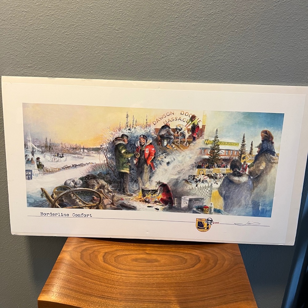 Sandy Jamieson Art Print Poster Borderline Comfort Yukon Quest 32" x 17" NEW